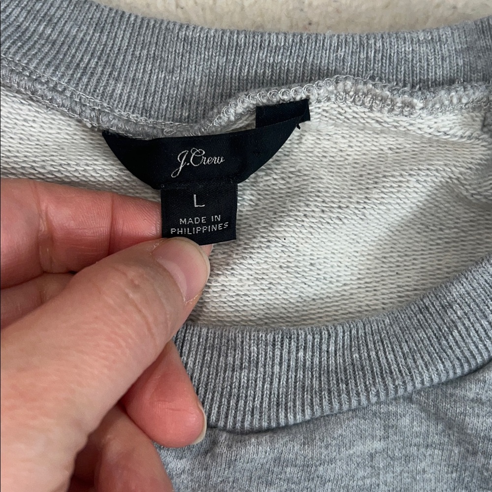 J. Crew Heather Gray ‘Brooklyn’ Sweatshirt - Picture 3 of 5